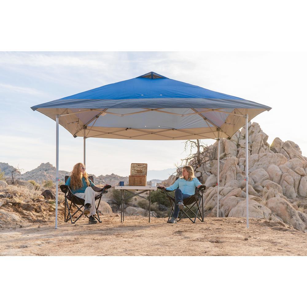 12 ft. x 12 ft. Blue Mega Shade Pop-Up Canopy with Grey Trim