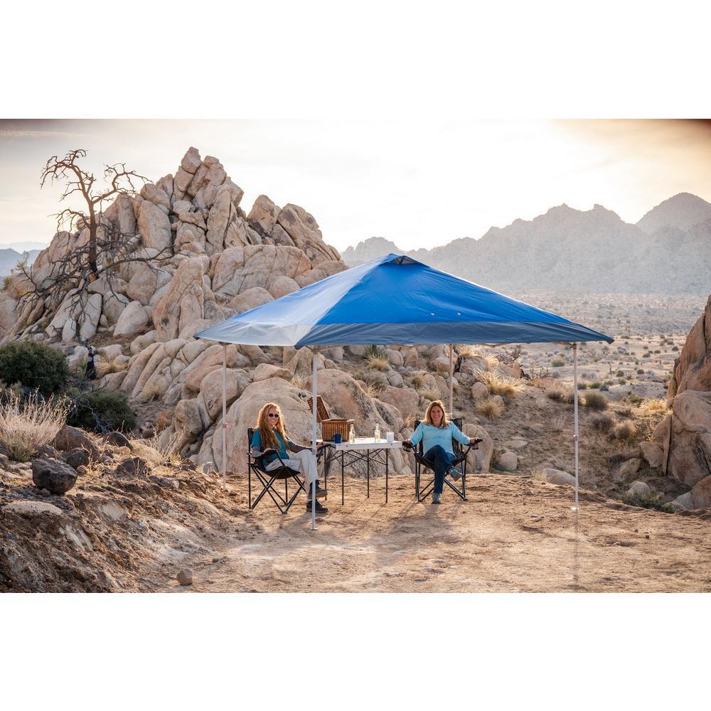 12 ft. x 12 ft. Blue Mega Shade Pop-Up Canopy with Grey Trim