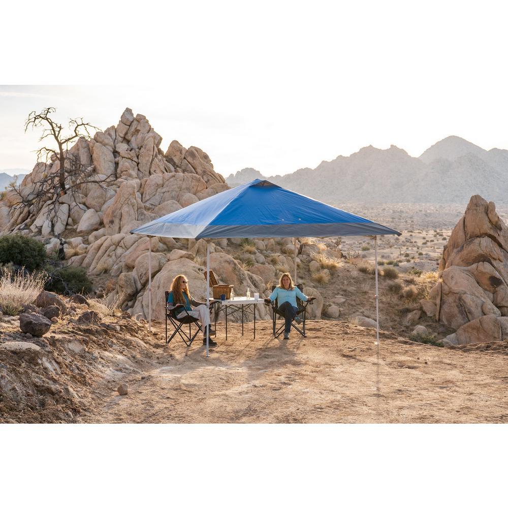 12 ft. x 12 ft. Blue Mega Shade Pop-Up Canopy with Grey Trim