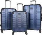 Scott's Corner Hardside Expandable 8-Wheel Spinner TSA Lock Travel Suitcase, Navy, 3-Piece Set (20", 24", &amp; 28")