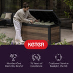 Plus 71 Gallon Resin Deck Box-Organization and Storafor Patio StoraBox Outdoor Cushions, Throw Pillows, Garden Tools and Pool Accessories, Dark Grey