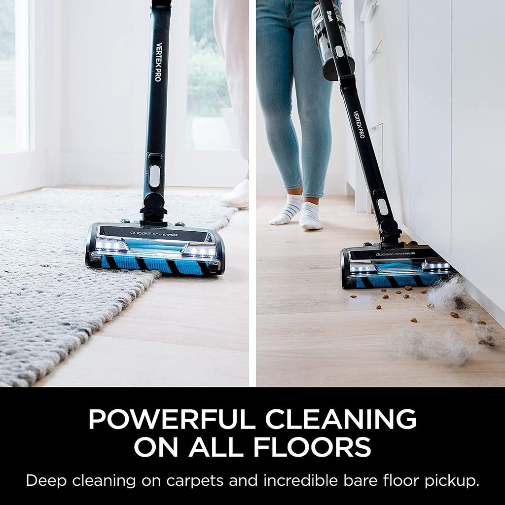 Shark IZ682H Vertex Pro Cordless Stick Vacuum with IQ Display, DuoClean PowerFins &amp; MultiFLEX, Extra Battery, Crevice Tool, Pet Multi-Tool &amp; Anti-Allergen Dusting Brush, 120min Runtime, Black