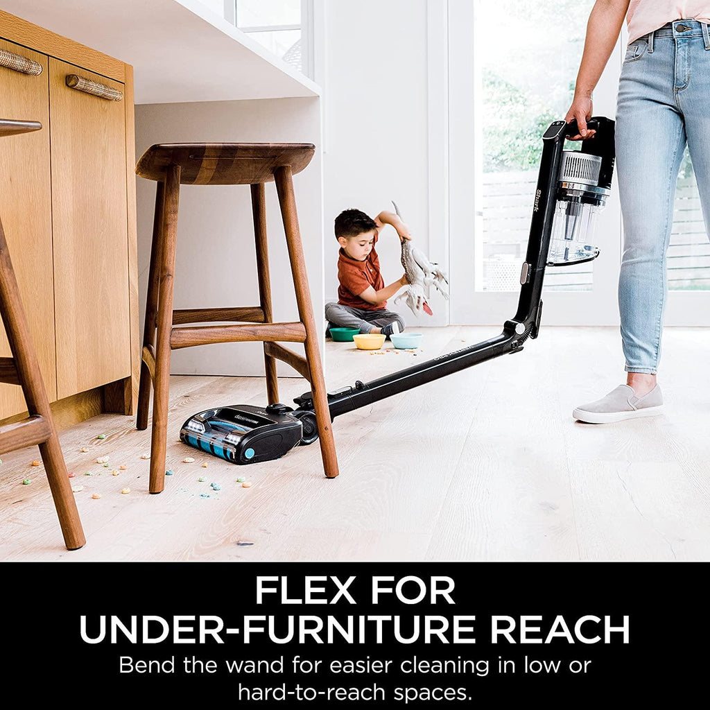 Shark IZ682H Vertex Pro Cordless Stick Vacuum with IQ Display, DuoClean PowerFins &amp; MultiFLEX, Extra Battery, Crevice Tool, Pet Multi-Tool &amp; Anti-Allergen Dusting Brush, 120min Runtime, Black