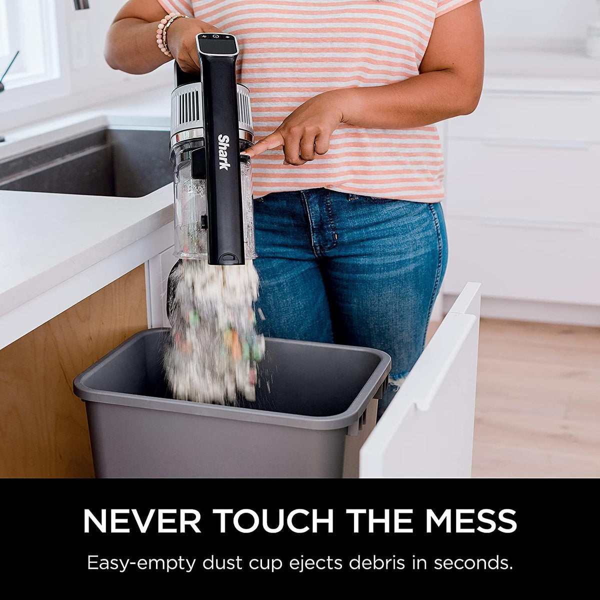 Shark IZ682H Vertex Pro Cordless Stick Vacuum with IQ Display, DuoClean PowerFins &amp; MultiFLEX, Extra Battery, Crevice Tool, Pet Multi-Tool &amp; Anti-Allergen Dusting Brush, 120min Runtime, Black