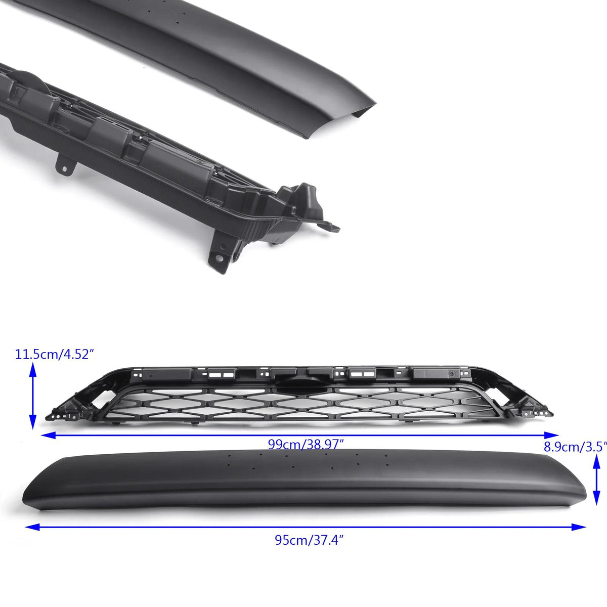 Need to drill Version 4Runner TRD PRO 20-23 Black Front Bumper Grill+Gray Generic