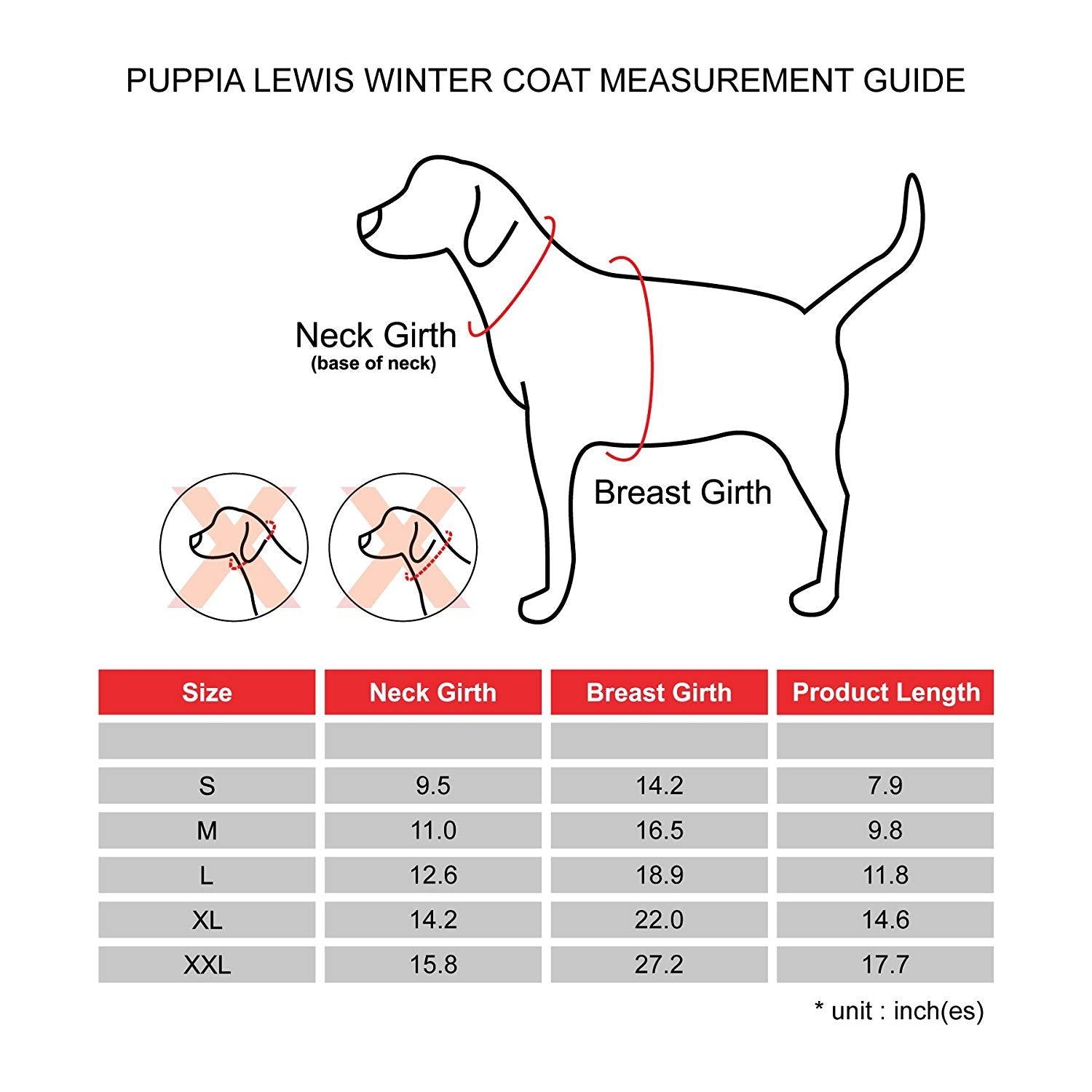 Puppia Authentic Lewis Winter Coat, XX-Large, Navy
