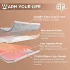 Heated Blanket, Electric Throw Blanket with 10 Heating Levels, 12 Hours Auto Off, Overheat Protection, Machine Washable, Flannel (Twin, 62x84 Inches, Charcoal)