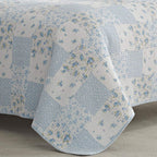 Laura Ashley Home | Kenna Collection | Luxury Premium Ultra Soft Quilt Coverlet, Comfortable 3 Piece Bedding Set, All Season Stylish Bedspread, Full/Queen, Cornflower