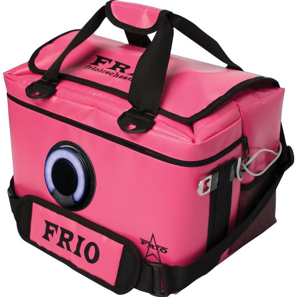 360 24-Vault Chest Cooler with Bluetooth Speaker in Bright Pink