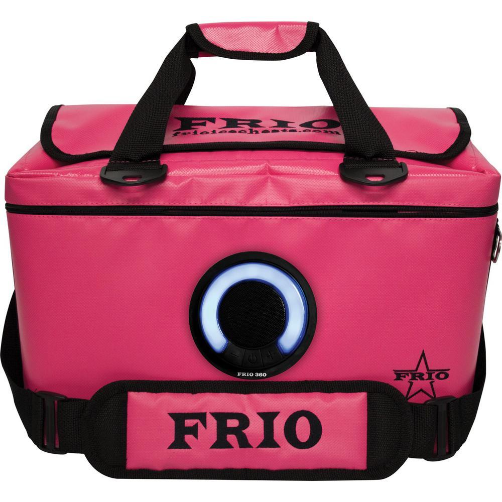 360 24-Vault Chest Cooler with Bluetooth Speaker in Bright Pink