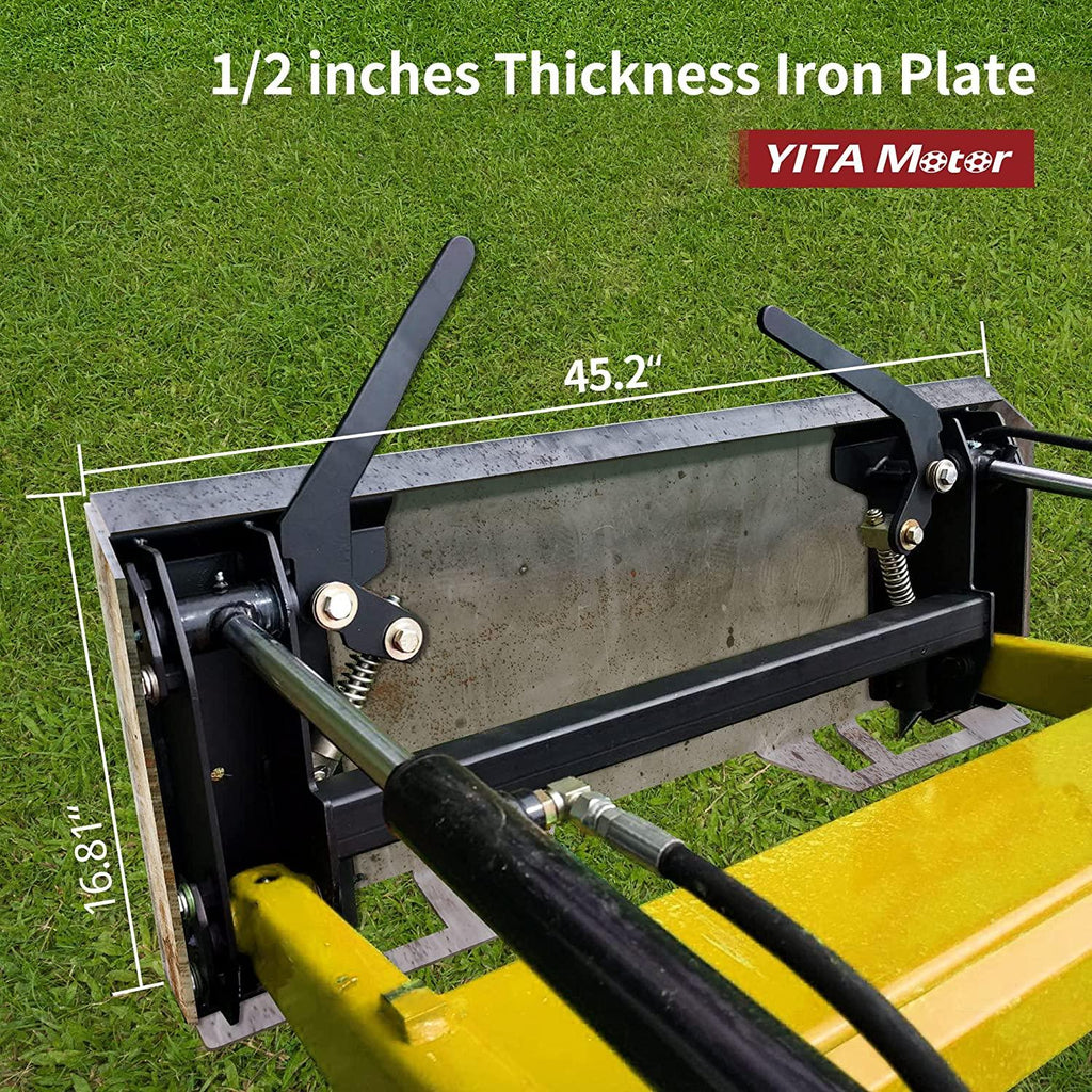 yitamotor 1/2'' universal quick attach mount plate with bottom connector holes &amp; reinforced top bar, compatible with kubota and bobcat skid steers and tractors