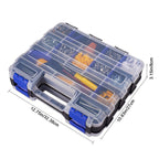 Hardware Organizer Box 34 Compartments Small Parts Organizer with Removable Dividers Durable Plastic Double Side Tools Box Screw Organizers For Nuts, Bolts, Screws, Nails 2Pack