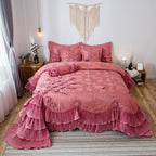 Royal Dreams Ruffle Faux Satin Comforter Set by Tache Home Fashion