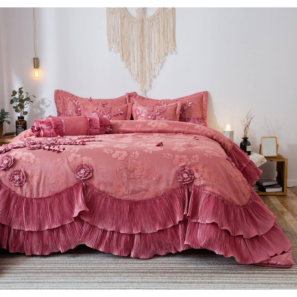 Royal Dreams Ruffle Faux Satin Comforter Set by Tache Home Fashion