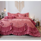 Royal Dreams Ruffle Faux Satin Comforter Set by Tache Home Fashion