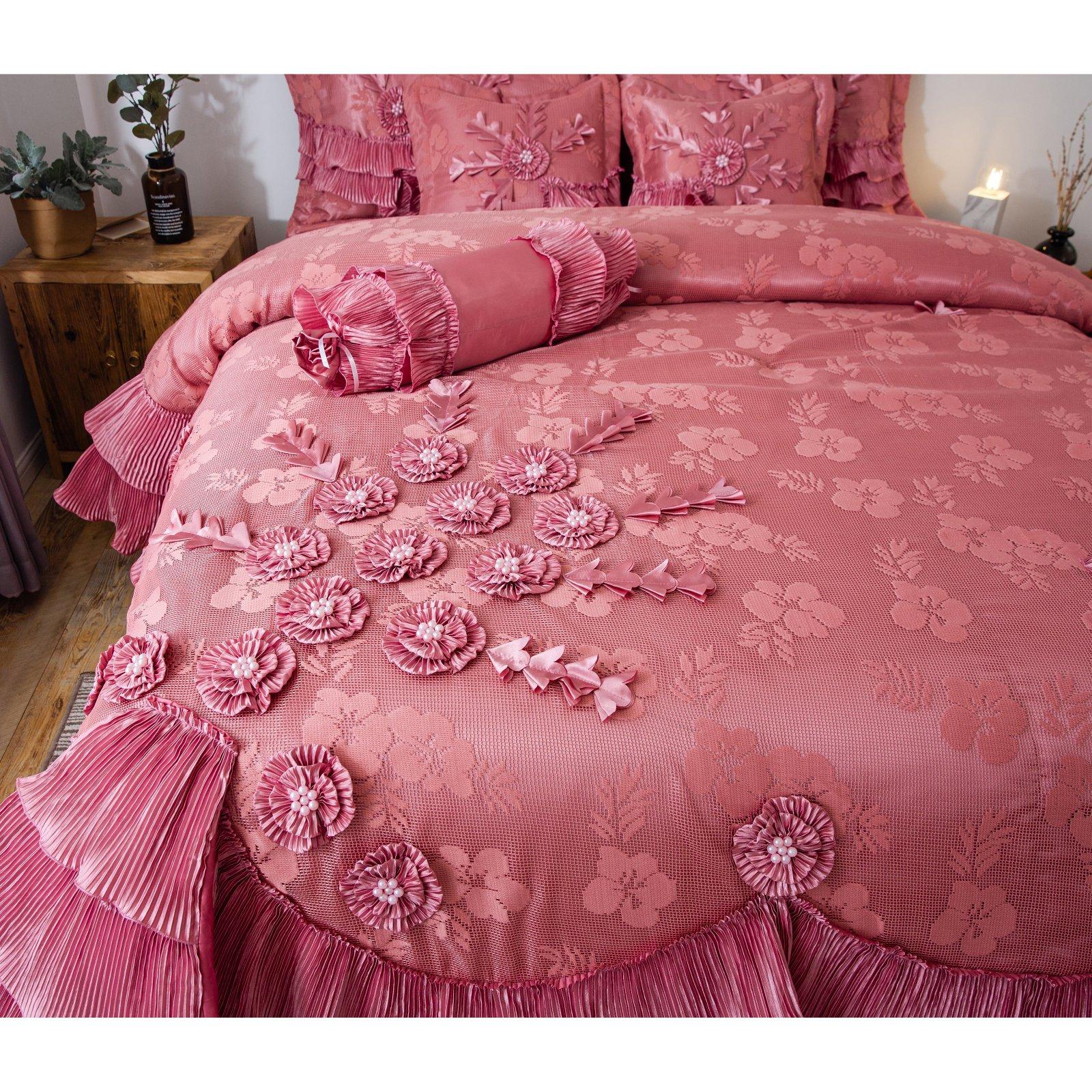 Royal Dreams Ruffle Faux Satin Comforter Set by Tache Home Fashion