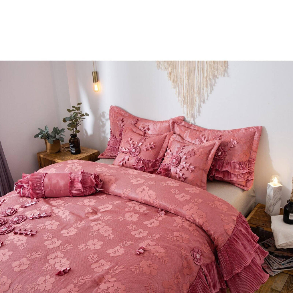 Royal Dreams Ruffle Faux Satin Comforter Set by Tache Home Fashion
