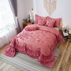Royal Dreams Ruffle Faux Satin Comforter Set by Tache Home Fashion