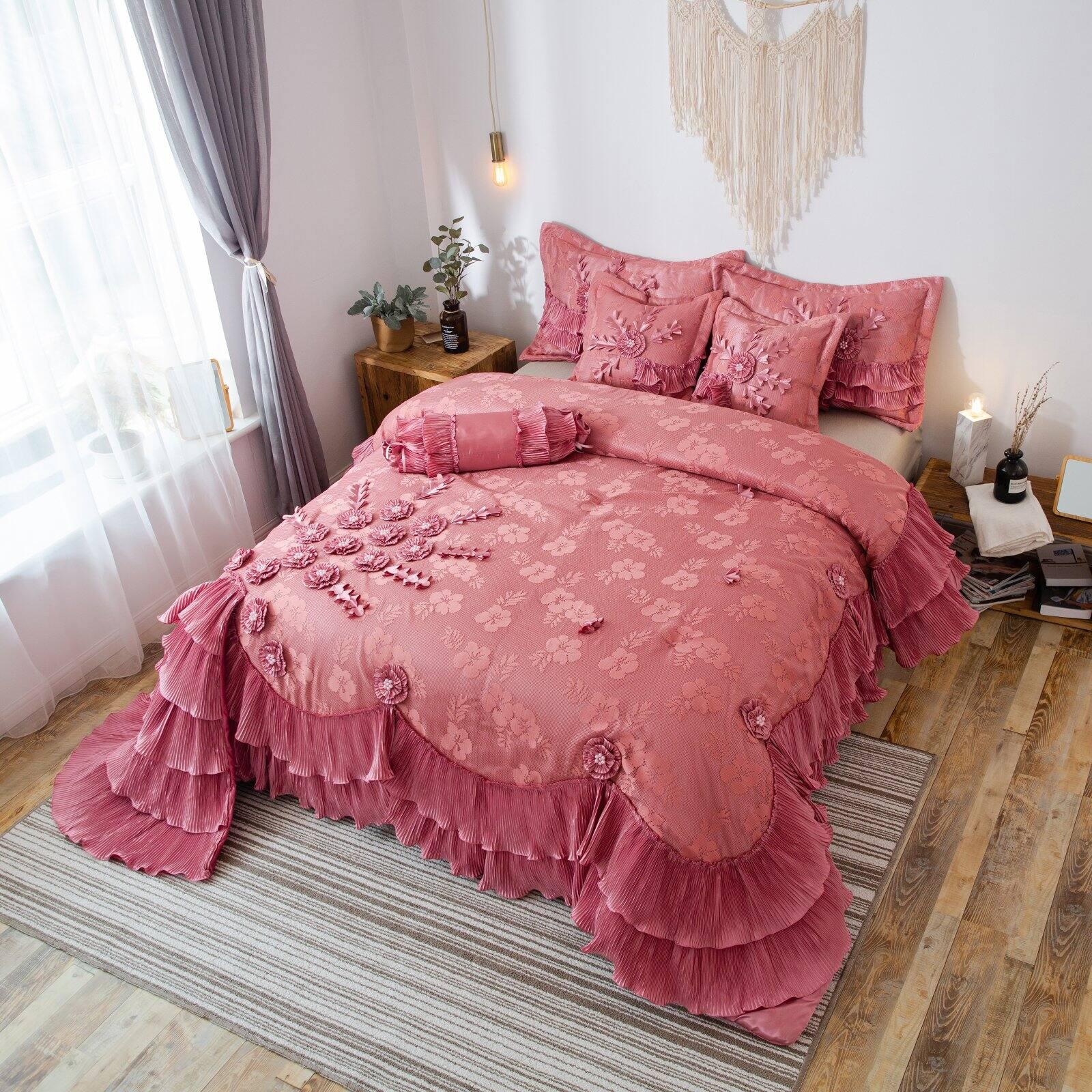 Royal Dreams Ruffle Faux Satin Comforter Set by Tache Home Fashion