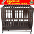 HAIPET Your Pet Nanny 38'' Heavy Duty Dog Crate CaKennel and Playpen Steel Strong Metal for Medium and LarDogs with Patent Lock and Four Lockable Wheels, Black