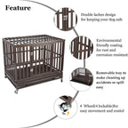 HAIPET Your Pet Nanny 38'' Heavy Duty Dog Crate CaKennel and Playpen Steel Strong Metal for Medium and LarDogs with Patent Lock and Four Lockable Wheels, Black