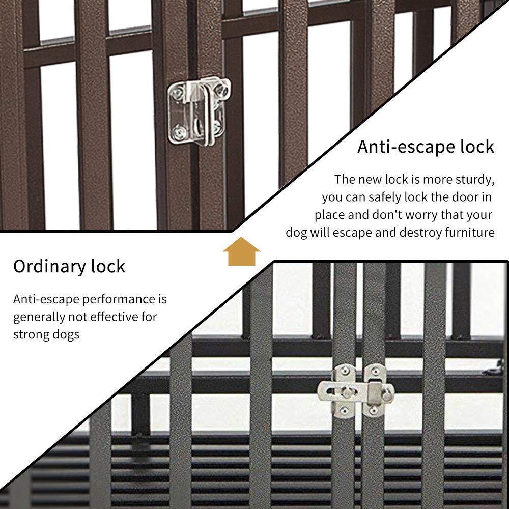 HAIPET Your Pet Nanny 38'' Heavy Duty Dog Crate CaKennel and Playpen Steel Strong Metal for Medium and LarDogs with Patent Lock and Four Lockable Wheels, Black