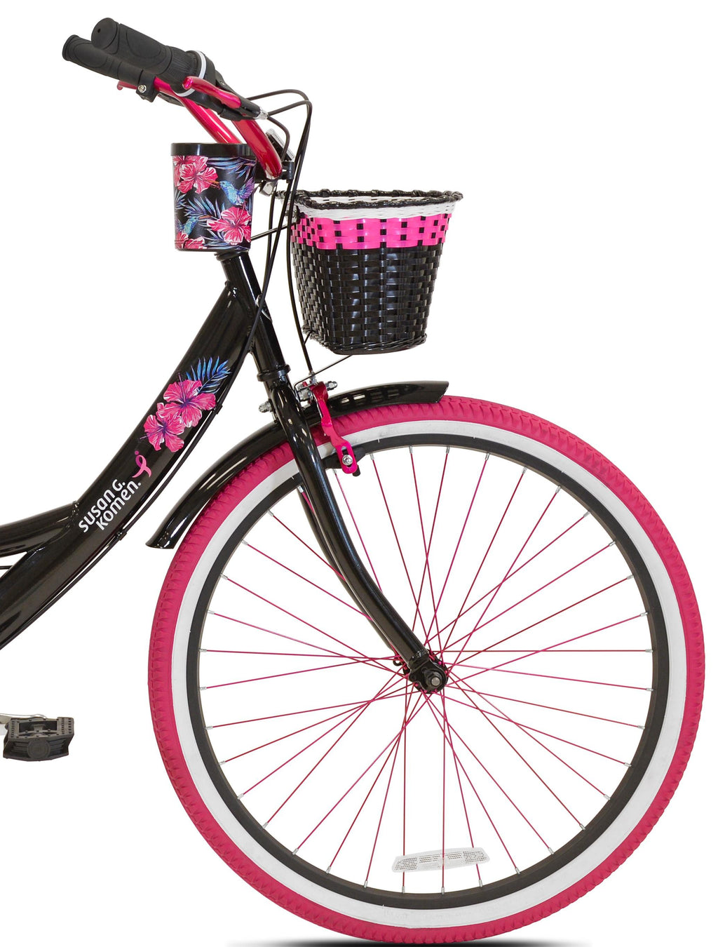 Susan G Komen 26" Women's Cruiser Bike, Black/Pink