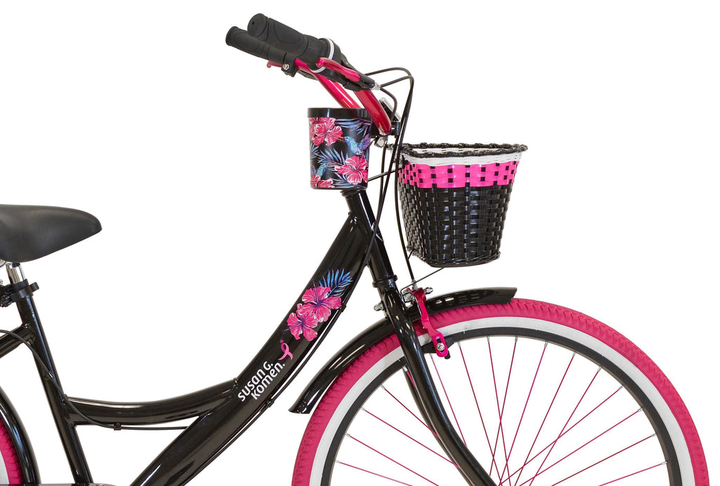 Susan G Komen 26" Women's Cruiser Bike, Black/Pink