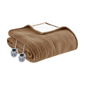 Gracie Mills Polyester Fleece to Sherpa Heated Blanket with Brown Finish ST54-0134