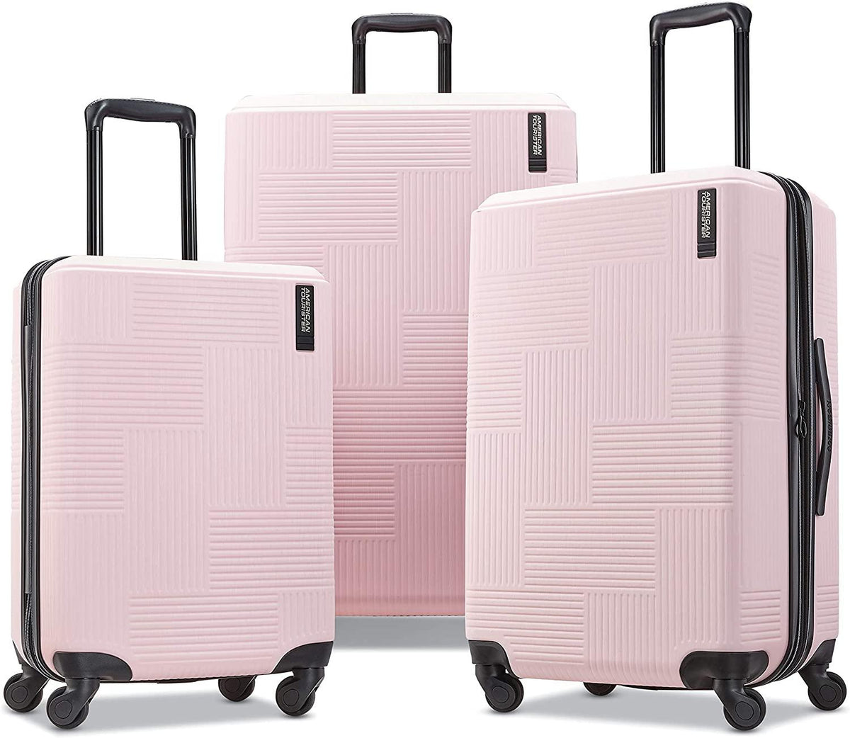 Stratum XLT Expandable Hardside Luggage with Spinner Wheels, Pink Blush, 3-Piece Set (20/24/28)