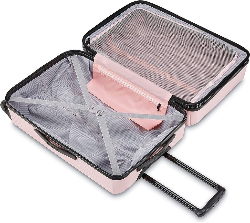 Stratum XLT Expandable Hardside Luggage with Spinner Wheels, Pink Blush, 3-Piece Set (20/24/28)