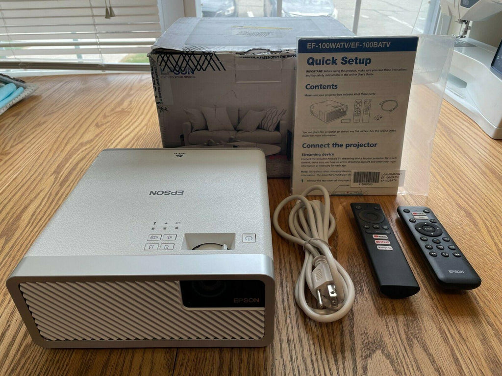 epson ef-100 mini-laser streaming projector with android tv edition