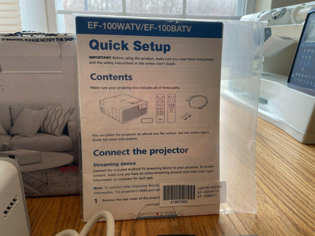 epson ef-100 mini-laser streaming projector with android tv edition