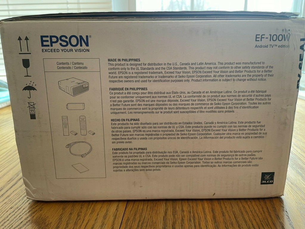 epson ef-100 mini-laser streaming projector with android tv edition