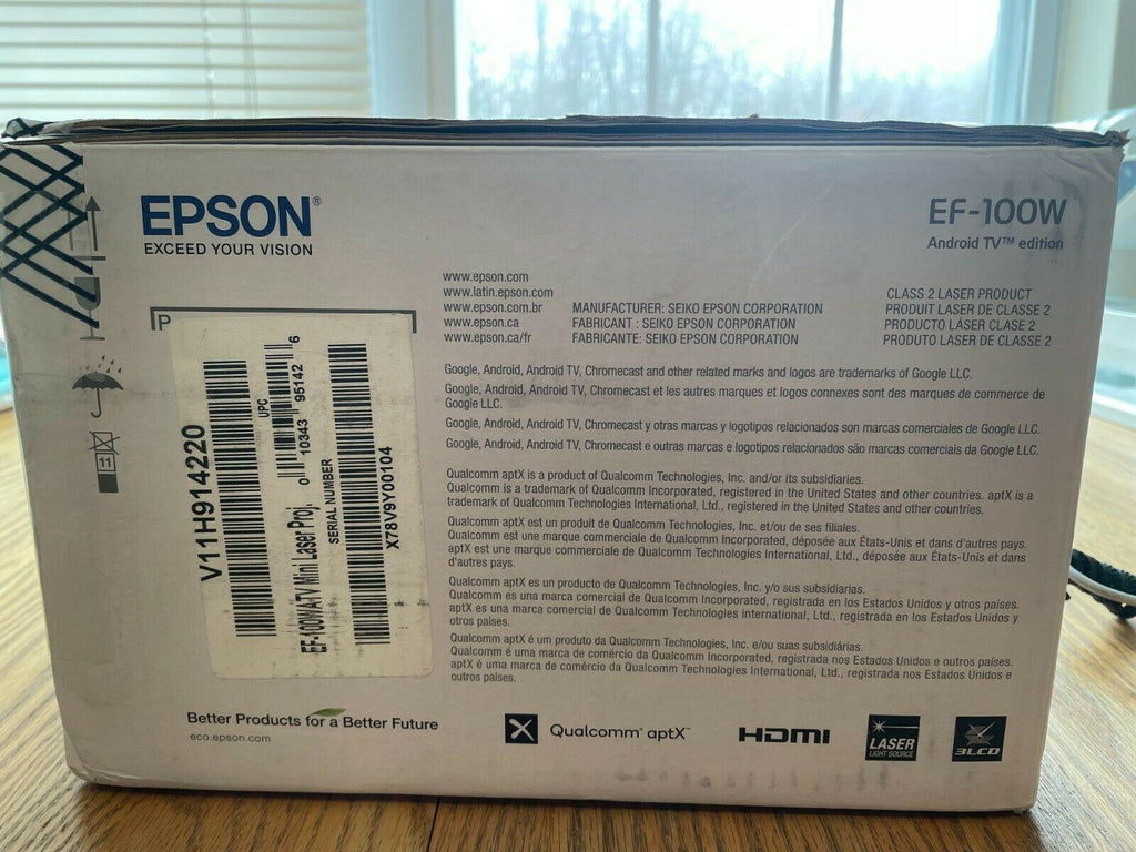 epson ef-100 mini-laser streaming projector with android tv edition