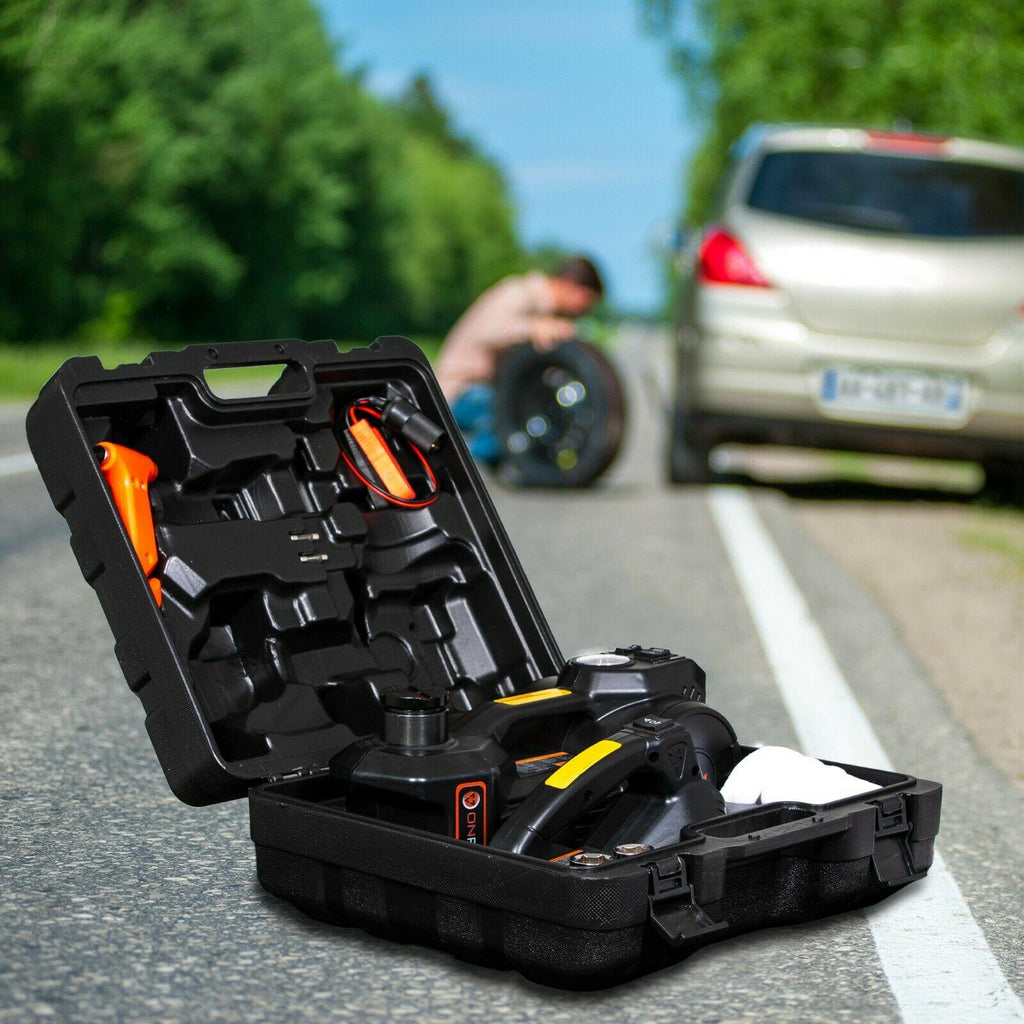 Electric Car Jack Kit 5 Ton with Power Impact Wrench and Tire Inflator Pump Lift