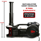 Electric Car Jack Kit 5 Ton with Power Impact Wrench and Tire Inflator Pump Lift