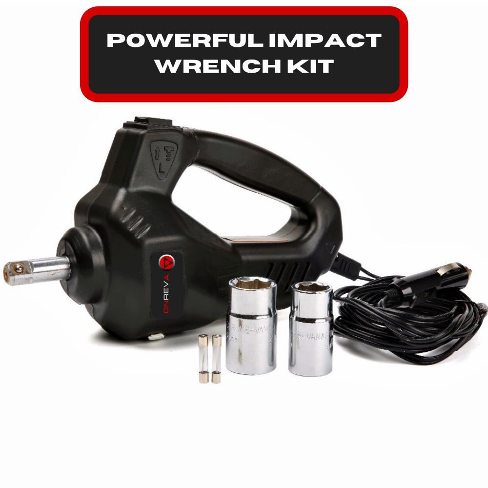 Electric Car Jack Kit 5 Ton with Power Impact Wrench and Tire Inflator Pump Lift