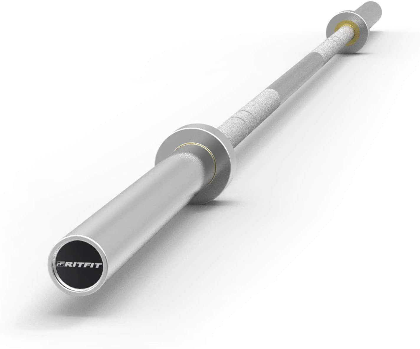 RitFit 7 Ft. Olympic Barbell Bar, General Purpose Weight Bar Suitable for Olympic Lifts and Power Lifts and Bench Press, 500 Lbs., 700 Lbs., 1002 Lbs. Capacity Options