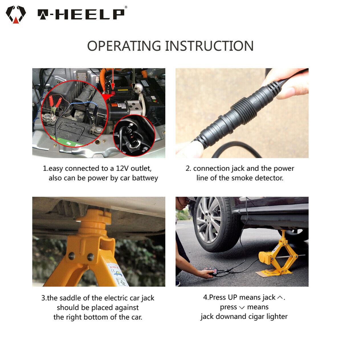 Car Jack Lift 12V 3 Ton Electric Scissor Floor Jack Impact Wrench Tire Tool Kit