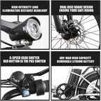 Trekpower 20” Electric Bikes for Adults, Dual Disc Brake Electric Mountain Bike, 500W Motor Electric Bicycle&amp;48V Removable Lithium Battery, (Black/Silver)