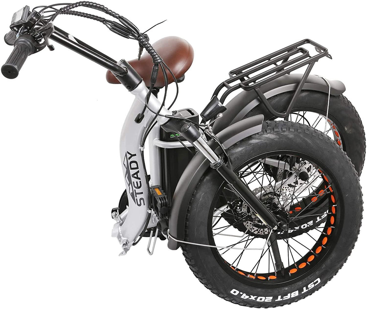 Trekpower 20” Electric Bikes for Adults, Dual Disc Brake Electric Mountain Bike, 500W Motor Electric Bicycle&amp;48V Removable Lithium Battery, (Black/Silver)