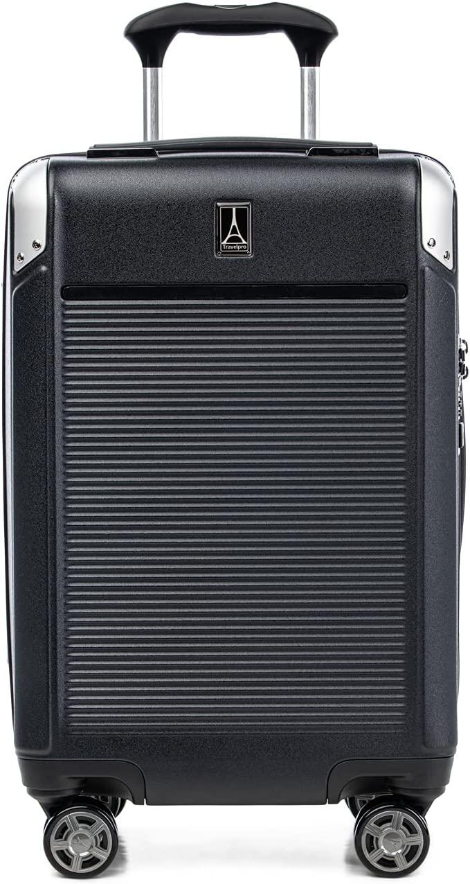 Platinum Elite Hardside Expandable Spinner Wheel Luggage TSA Lock Hard Shell Polycarbonate Suitcase, Shadow Black, Carry-on 21-Inch