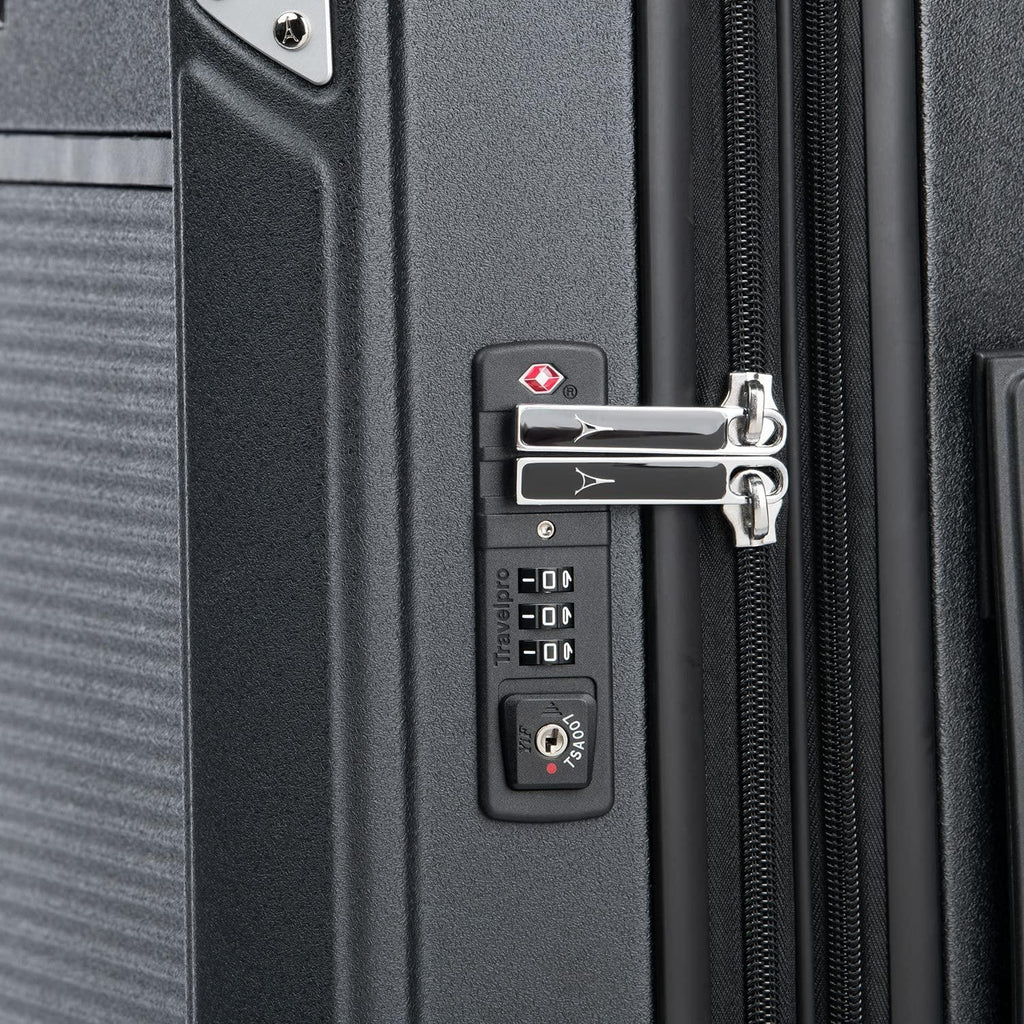Platinum Elite Hardside Expandable Spinner Wheel Luggage TSA Lock Hard Shell Polycarbonate Suitcase, Shadow Black, Carry-on 21-Inch