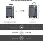 Platinum Elite Hardside Expandable Spinner Wheel Luggage TSA Lock Hard Shell Polycarbonate Suitcase, Shadow Black, Carry-on 21-Inch
