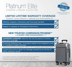 Platinum Elite Hardside Expandable Spinner Wheel Luggage TSA Lock Hard Shell Polycarbonate Suitcase, Shadow Black, Carry-on 21-Inch