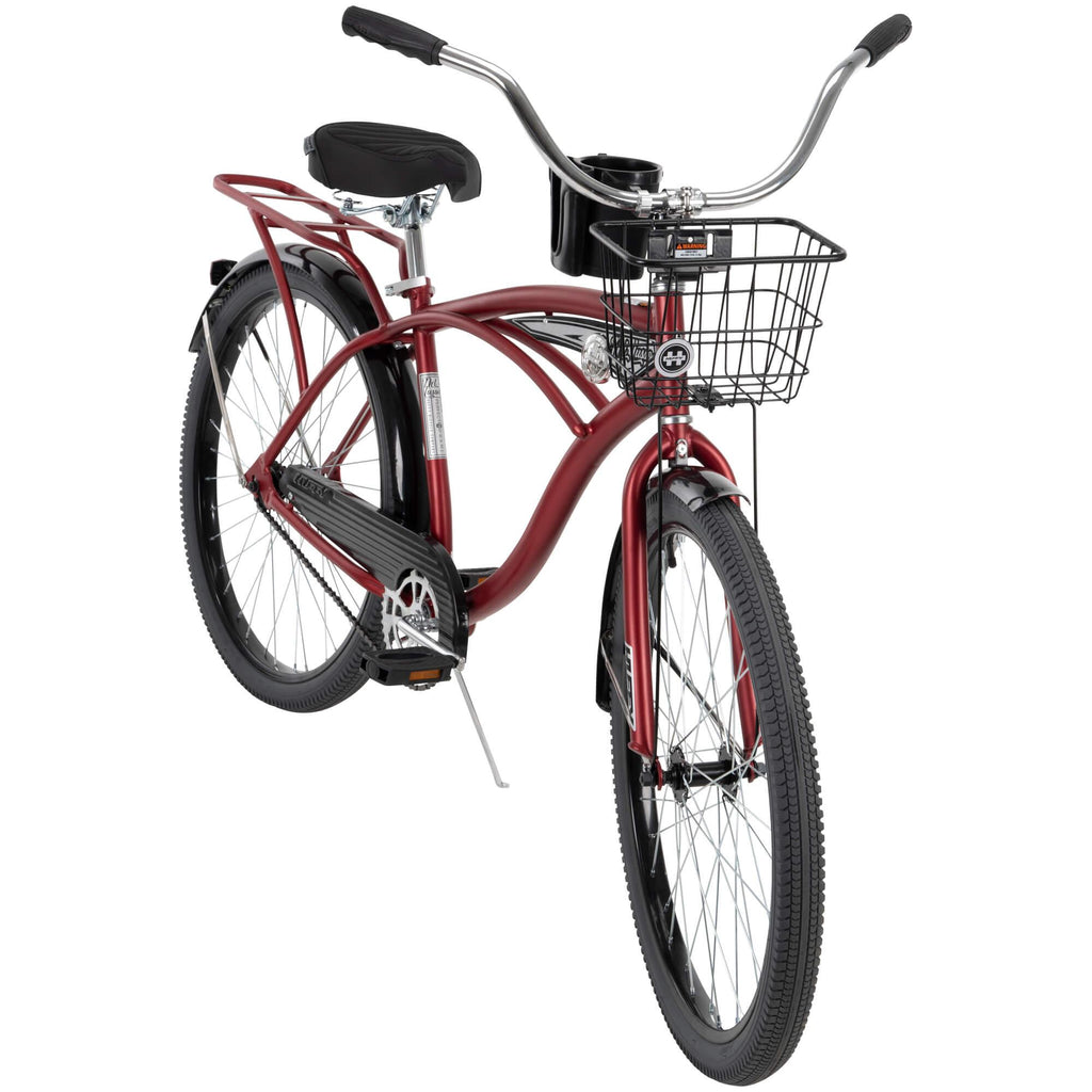 Huffy 26 In. Nel Lusso Men's Classic Beach Cruiser Bike, Mirror Red