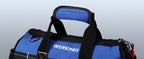 16-inch Wide Mouth Tool Bag with Water Proof Molded Base | Multi-Pocket, Heavy Duty Cloth, Adjustable Shoulder Strap, Double-pull Zipper, For Workshops, Outdoor Projects