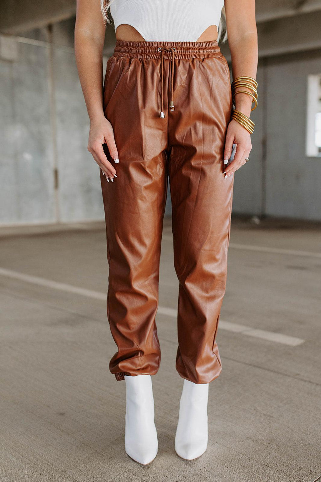 leather joggers