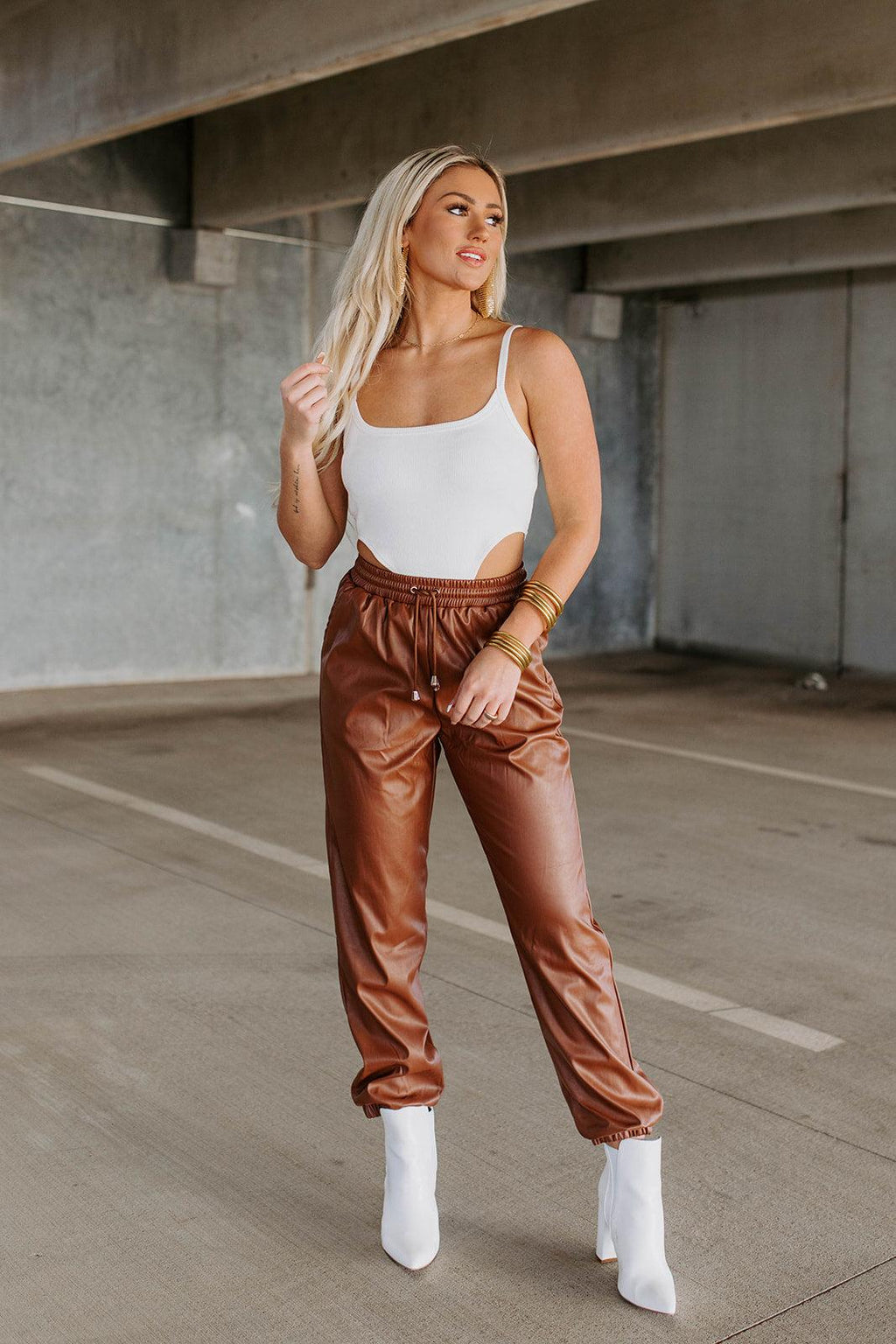 leather joggers